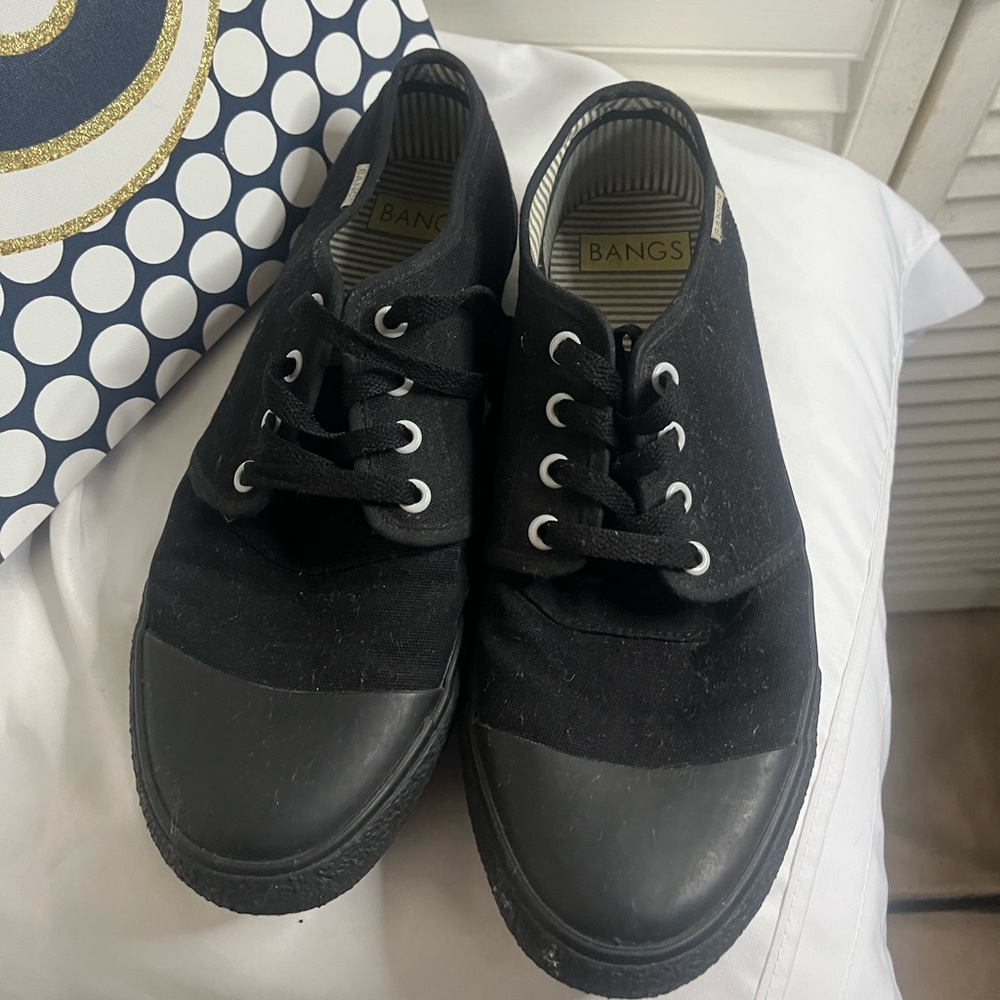 BANGS Black Canvas Sneakers 9 men or 10.5 women